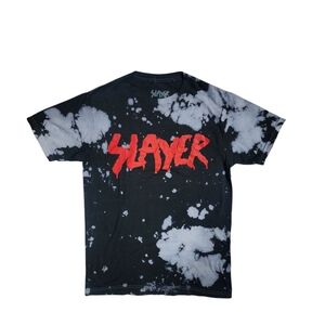 Hot Topic Slayer Tie Dye Black and White Graphic T-Shirt